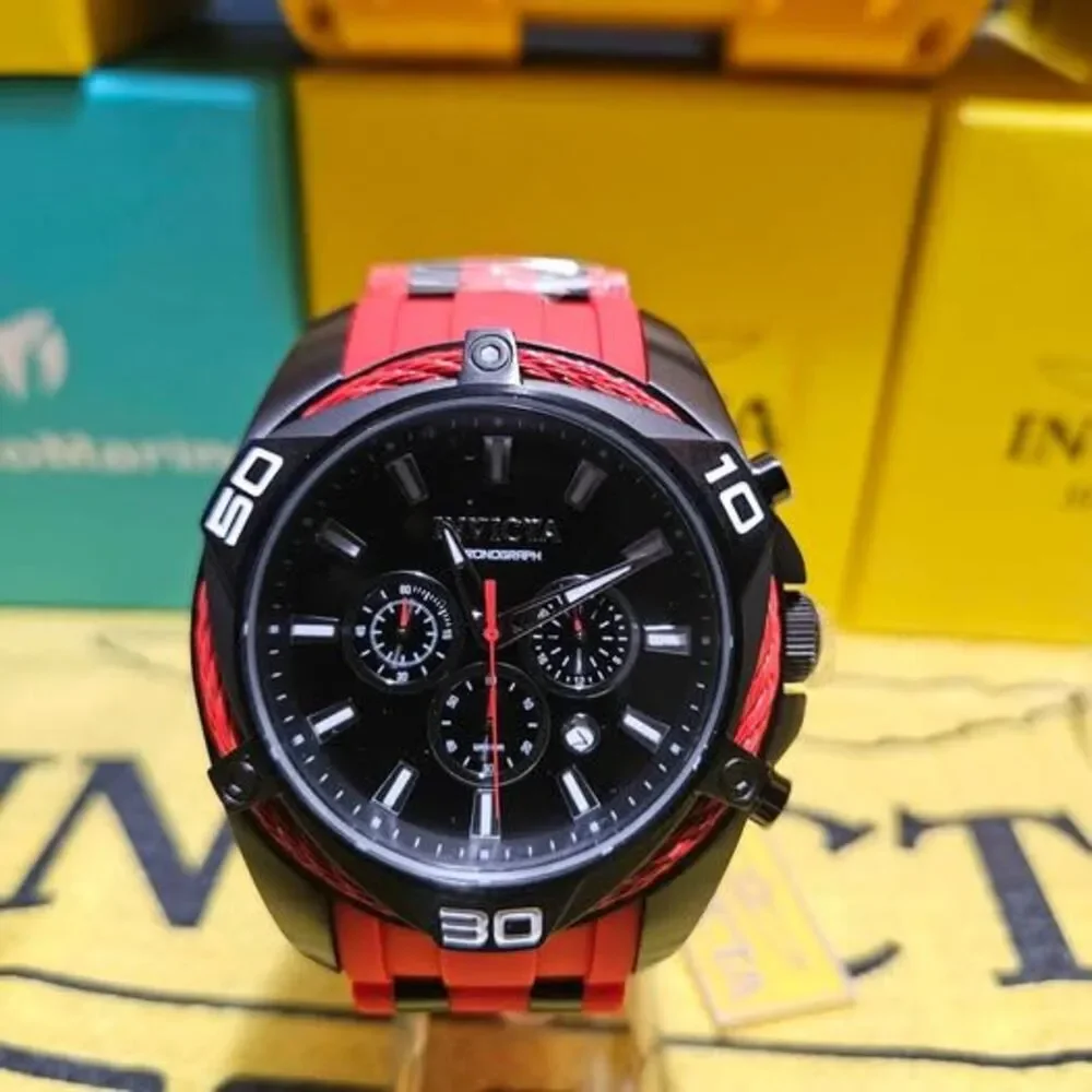 Invicta Bolt Chronograph Red & Black Watch – Men’s 52mm